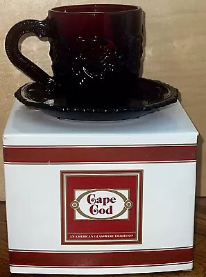 Vintage Avon Cape Cod 1876 Collection Ruby Red Tea Cup And Saucer New • $9.99