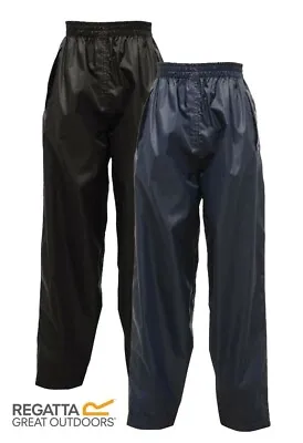 Boys Girls Regatta Waterproof Trousers Kids Rain Puddle Overtrousers Suit  • £7.89
