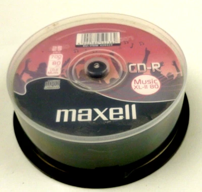 £11.95 • Buy 25 X Maxell Audio CD-R 80 Mins XL-II Digital Recordable Blank Discs Spindle