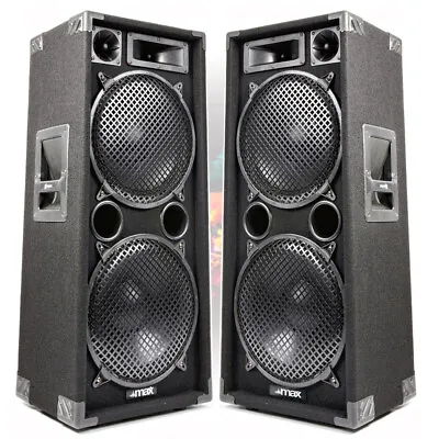 PAIR MAX 2x12 3 Way PA DJ DISCO BAND KARAOKE 2800w Peak Bass Floor Loud Speakers • £279