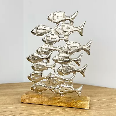 Shoal Of Fish Ornament Nautical Beach Coastal Home Decor Bathroom Sculpture Gift • £19