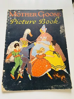 Vintage Art Deco 1928 Book Mother Goose Rhymes #1011 Whitman USA 1st  Edition • $12.99