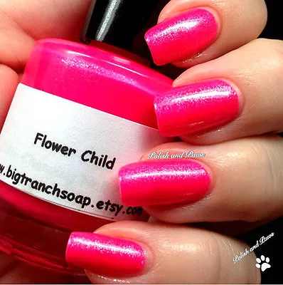  Neon Pink Nail Polish - Fluorescent - FLOWER CHILD - UV Reactive- FREE SHIPPING • $14.50