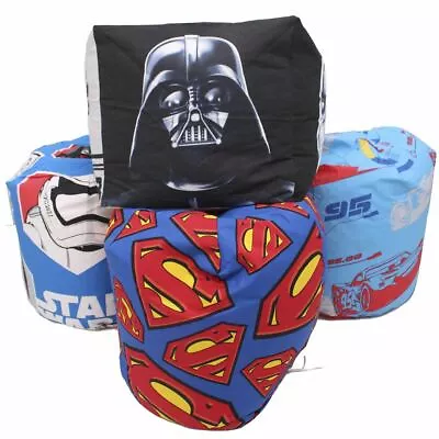 Childrens 100% Cotton Star Wars Superman Cars Kids Fabric Bean Bags Filled • £9.79