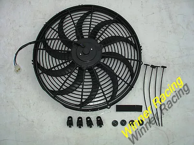 $54.34 • Buy 12  12V 80W Slim Radiator Cooling Thermo Electric Fan + Mounting Kits 