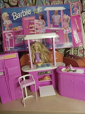 1992 Vtg Barbie Kitchen Playset #7472 Incomplete With Original Box • $18.99