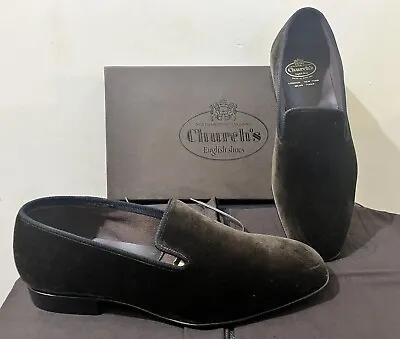 Church’s Handmade  Sovereign Velvet Brown Shoes UK 9 RPP £760 New Without Box • £225