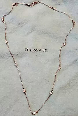 $3500 • Buy 100% Authentic Tiffany & Co Platinum 1.20CT Diamonds By The Yard Necklace