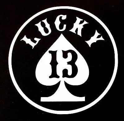 $2.95 • Buy Lucky 13 Decal Sticker 14 Colors Car Spade Ford Chevy Dodge VW JDM Honda Mazda