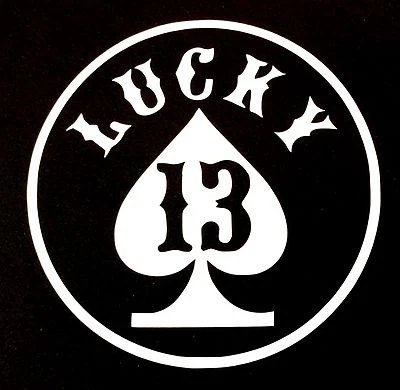 Lucky 13 Decal Sticker 14 Colors Car Spade Ford Chevy Dodge VW JDM Honda Mazda • $2.95