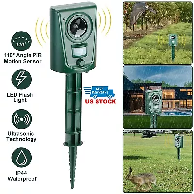 Ultrasonic Animal Repeller Waterproof Motion Sensor Outdoor Cat Dog Repellent • $20.63