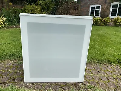 White Glass Door TV Cabinet Glass Top Frosted With Shelves • £10