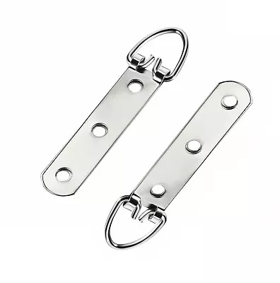 BRASS/NICKEL HEAVY DUTY D RING HANGER 92mm/3.6  17kg MIRROR PICTURE HOOK HANGING • £3.45