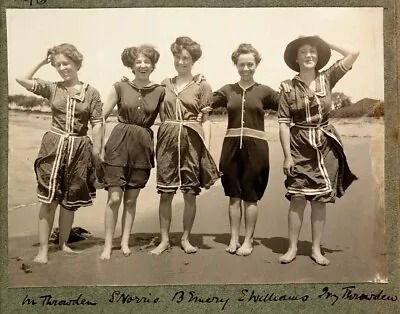 Vintage Black And White Photo Women 1908 At The Beach 10x8 Old Photo Reprint A-3 • $14.99