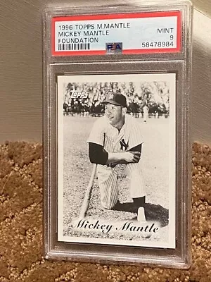 1996 Topps Foundation Mickey Mantle Yankees CENTERED Card PSA 9 LOW POP NEW CASE • $49.85