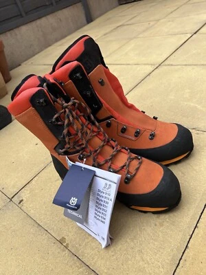 £99 • Buy Brand New Husqvarna Technical 24 Leather Chainsaw Boots Orange UK 10.5