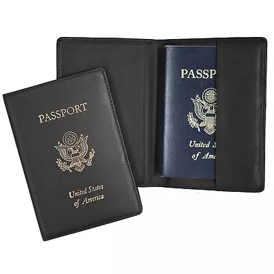 Royce Leather Stamped Passport Jacket Black RFID-202-BL-5 • $43.37