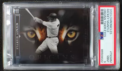 🌟 MICKEY MANTLE - 2023 Chronicles Origins Tiger Eyes Case Hit SSP - MINT PSA 9 • $99.95