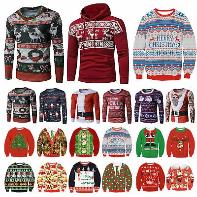 Ugly Christmas Sweater Jumper Unisex Women Men Sweatshirt T-shirt Pullover Tops • $29.59