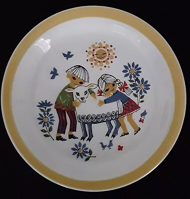 Vintage Stavangerflint Inger Waage Ceramic Plate Children W/Sheep & Flowers • $19.99