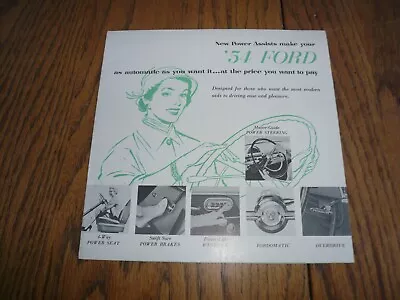 1954 Ford Sales Brochure - New Power Assists - Vintage • $14.94