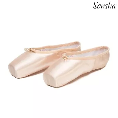 Sansha Pointe Shoes D100SL CLARA + FREE  Gel Pads+ FREE Satin Ribbon • $29.95