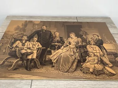 Antique Kaiser Wilhelm II Family Portrait Litho Print History 19th Cent Germany • $499.99