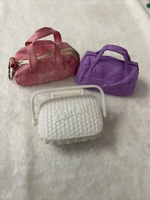 $5 • Buy Barbie Purple Duffel, Picnic Basket And Keychain Pink Duffel Bag