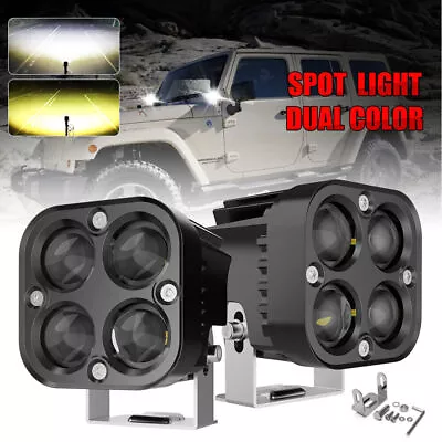 2x 3Inch Amber/White LED Cube Pods Off Road Driving Lights Spot Light Bar Fog • $20.69