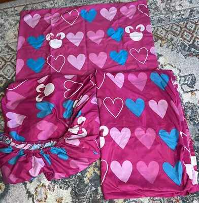 Disney Minnie Mouse Pink Twin Size Flat Flannel Sheet Crafts Fabric • $18.99