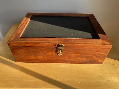 Antique Walnut Lap Desk Writing Box With Brass Latch And Chalkboard Lock And Key • $85