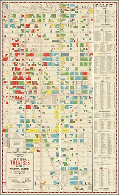 Map Of Broadway Theatre District In Midtown Manhattan New York City Poster Print • $180