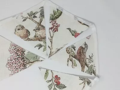 New Elderwood Natural Bird Laura Ashley Handmade Bunting 5 Double Sided Flags • £12.50