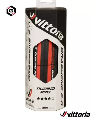 Vittoria Rubino Pro Graphene 2.0 3C Bicycle Road Bike 700x25c Clincher Tyre Red • $65.99