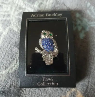 £15 • Buy Adrian Buckley Pave Collection Owl Silver Brooch Pin New