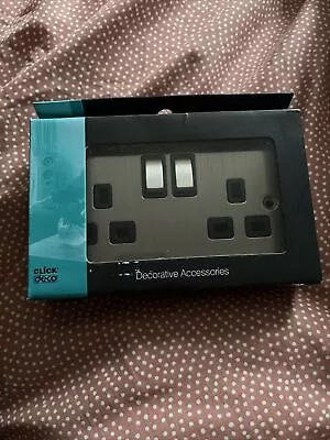 £4 • Buy Click Deco 13A Double  Plug Socket, Victorian  Chrome - VPSC535BK