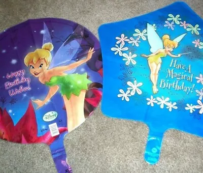 6 Tinkerbell Mylar Balloons 4 Star Shaped And 2 Round Plus Happy Birthday Badge • $8.99