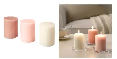 IKEA SCENTED BLOCK CANDLES Long Burn Scented Candles VARIOUS PACKS OF 3!!!! • £3.99