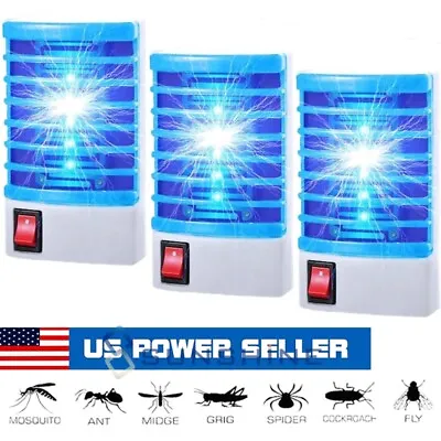 3 Electric Mosquito Killer Lamp Bug Insect Zapper Night Light LED Repellent Trap • $12.99