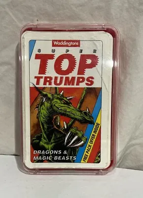 Vintage Waddingtons Super Top Trumps Dragons And Magic Beasts 30 Cards With Case • £25