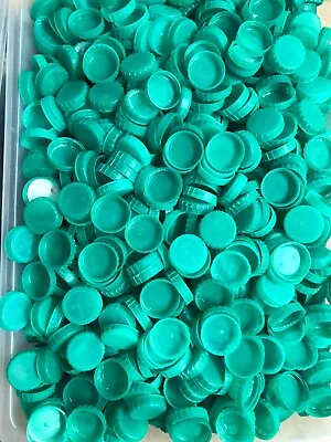 100 Plastic Milk Bottle Tops Caps Green For Arts And Kids Craft Projects • £2.50