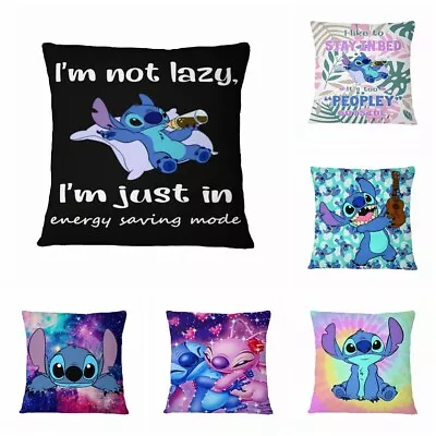 £4.99 • Buy Lilo Stitch Cushion Cover Pillow Case Sofa Home Bedroom Decoration 18 Inch