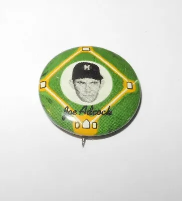 1956 Yellow Basepath PM15 Baseball Pin Joe Adcock Milwaukee Braves Near Mint • $74.96