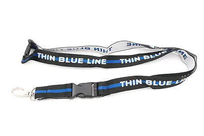 $8.95 • Buy Police Officer Thin Blue Line Embroidered Detachable Lanyard Key Chain