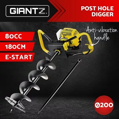 Giantz Post Hole Diggers Auger 80CC Petrol Digger Bits Drill Fence Extension • $229.95