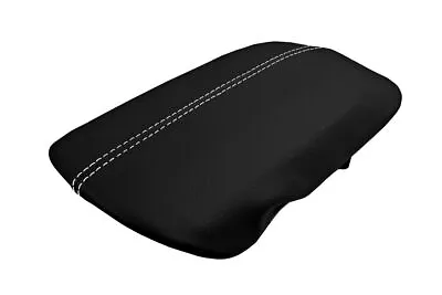 Console Lid Armrest Cover Leather For Ford Mustang 2015-2020 Black White Stitch • $35.99