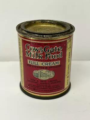 Vintage Original COW & GATE MILK FOOD Sample Tin WW2 Circa 1940s • £30