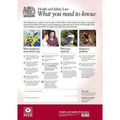 £11.86 • Buy Health And Safety Law Poster Official HSE Workplace Information Posters A3 Size