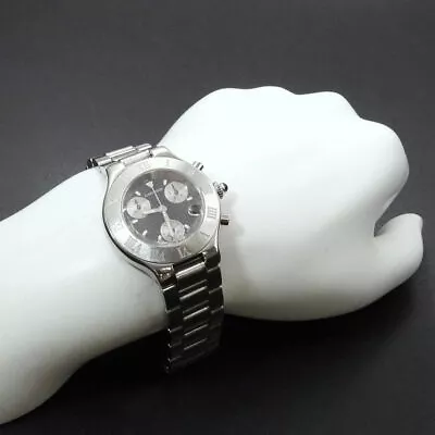 Wristwatch USED Cartier Must 21 Vingt Et Un Men's Quartz Silver Black Date • $1539.27