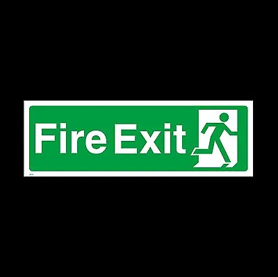 £1.79 • Buy Fire Exit Here Sign, Sticker - All Sizes & Materials - Emergency (EE75)